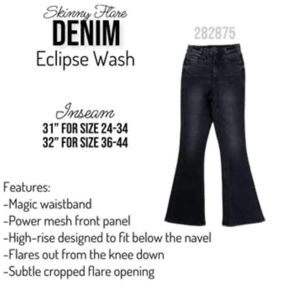 LuLaRoe Women's Flare Eclipse Wash Black Denim Jeans Size 32 - Picture 9 of 9